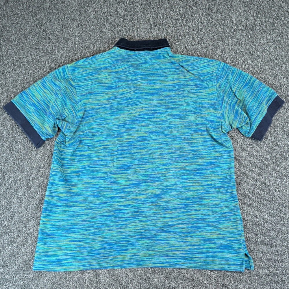Tail Vintage 90s Golf Polo Shirt Mens Large Blue Green Space Dye Knit USA Made - Picture 6 of 9